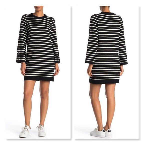 Madewell Button Sleeve Sweater Dress - Picture 1 of 12